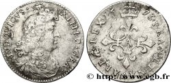 LOUIS XIV LE GRAND OU LE ROI SOLEIL Quatre sols à la croix formée de lis 1676 Paris