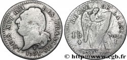 LOUIS XVI (MONARQUE CONSTITUTIONNEL)  15 sols dit  au génie , type FRANCOIS 1791 Limoges