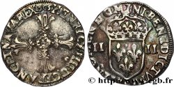 HENRI IV LE GRAND Quart d écu, croix feuillue de face 1605 Rennes