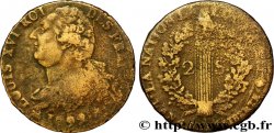 LOUIS XVI (MONARQUE CONSTITUTIONNEL)  2 sols dit &nbsp;au faisceau&nbsp;, type FRANÇOIS 1792 Rouen B