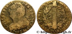 LOUIS XVI (MONARQUE CONSTITUTIONNEL)  2 sols dit &nbsp;au faisceau&nbsp;, type FRANÇOIS 1792 Metz