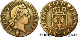 LOUIS XV DIT LE BIEN AIMÉ Liard &nbsp;à la vieille tête&nbsp; 1771 Troyes