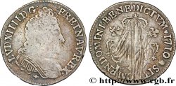 LOUIS XIV LE GRAND OU LE ROI SOLEIL Dixième d&nbsp;écu aux trois couronnes 1710 Nantes TB+