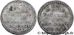 REVOLUTION COINAGE Bon pour 5 sols 1792 Paris VF/XF