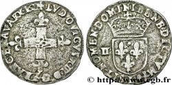 LOUIS XIII LE JUSTE Quart d&nbsp;écu, à la croix fleurdelisée, titulature côté croix 1611 Bayonne TB/TB+