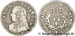 LOUIS XV DIT LE BIEN AIMÉ Vingtième d’écu aux branches d’olivier, buste habillé 1729 Rennes TB+