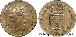 LOUIS XVI Sol dit &nbsp;à l&nbsp;écu&nbsp; 1791 Lille