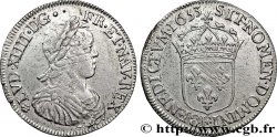 LOUIS XIV LE GRAND OU LE ROI SOLEIL Demi-écu, portrait à la mèche longue 1653 Tours