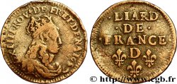 LOUIS XIV LE GRAND OU LE ROI SOLEIL Liard de cuivre, 2e type 1657 Vimy-en-Lyonnais (actuellement Neuville-sur-Saône) TB
