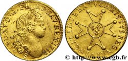 LOUIS XV &nbsp;THE WELL-BELOVED&nbsp; Louis d’or à la croix de chevalier 1718 Reims AU/XF