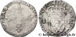 CHARLES X, CARDINAL DE BOURBON Quart d écu, croix de face 1591 Rouen
