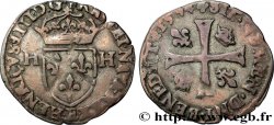 HENRI IV LE GRAND Douzain aux deux H, 2e type, contremarqué en quinzain sous Louis XIII 1594 Tours