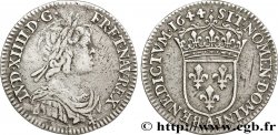 LOUIS XIV LE GRAND OU LE ROI SOLEIL Douzième d écu, portrait à la mèche courte 1644 Paris, Monnaie de Matignon
