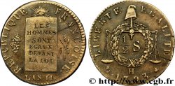 LA CONVENTION Demi-sol dit &nbsp;à la table de loi&nbsp;, refrappe 1793 La Rochelle