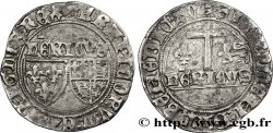HENRY VI DE LANCASTRE - ROI DE FRANCE (1422-1453) - ROI D ANGLETERRE (1422-1461) et (1470-1471) Blanc aux écus n.d. Rouen