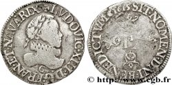 LOUIS XIII LE JUSTE Demi-franc au grand buste lauré et au col fraisé 1615 Saint-Lô TTB