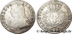 LOUIS XV DIT LE BIEN AIMÉ Demi-écu aux branches d&nbsp;olivier, buste habillé 1726 Limoges B/B+