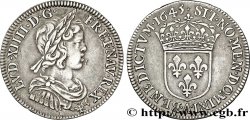 LOUIS XIV &nbsp;THE SUN KING&nbsp; Quart d&nbsp;écu, portrait à la mèche courte 1645 Paris, Monnaie du Louvre
