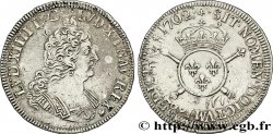 LOUIS XIV LE GRAND OU LE ROI SOLEIL Demi-écu aux insignes 1702 Tours