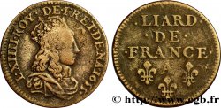 LOUIS XIV LE GRAND OU LE ROI SOLEIL Liard de cuivre, 2e type 1655 Corbeil