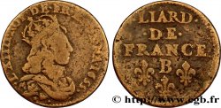 LOUIS XIV  THE SUN KING  Liard de cuivre, 2e type 1655 Pont-de-l’Arche
