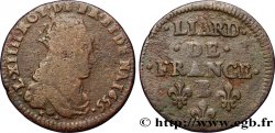 LOUIS XIV LE GRAND OU LE ROI SOLEIL Liard de cuivre, 2e type 1655 Pont-de-l’Arche
