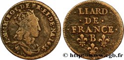 LOUIS XIV LE GRAND OU LE ROI SOLEIL Liard de cuivre, 2e type 1655 Pont-de-l’Arche