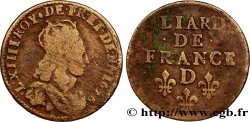 LOUIS XIV LE GRAND OU LE ROI SOLEIL Liard de cuivre, 2e type 1656 Vimy-en-Lyonnais (actuellement Neuville-sur-Saône)