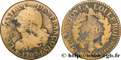 LOUIS XVI (MONARQUE CONSTITUTIONNEL)  3 deniers dit &nbsp;au faisceau&nbsp;, type FRANÇOIS 1792 Limoges B+