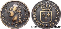 LOUIS XVI (MONARQUE CONSTITUTIONNEL)  Sol dit &nbsp;à l&nbsp;écu&nbsp; 1791 Paris