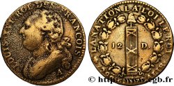 LOUIS XVI (MONARQUE CONSTITUTIONNEL)  12 deniers dit &nbsp;au faisceau&nbsp;, type FRANÇOIS 1792 Paris