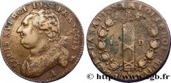LOUIS XVI (MONARQUE CONSTITUTIONNEL)  12 deniers dit &nbsp;au faisceau&nbsp;, type FRANÇOIS 1792 Paris TB+