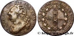 LOUIS XVI (MONARQUE CONSTITUTIONNEL)  12 deniers dit &nbsp;au faisceau&nbsp;, type FRANCOIS 1792 Paris TB+
