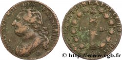 LOUIS XVI (MONARQUE CONSTITUTIONNEL)  12 deniers dit  au faisceau , type FRANCOIS 1792 Lyon