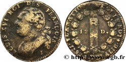 LOUIS XVI (MONARQUE CONSTITUTIONNEL)  12 deniers dit &nbsp;au faisceau&nbsp;, type FRANÇOIS 1792 Limoges