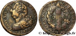 LOUIS XVI (MONARQUE CONSTITUTIONNEL)  2 sols dit &nbsp;au faisceau&nbsp;, type FRANÇAIS 1793 Strasbourg TB