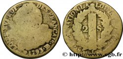 LOUIS XVI 2 sols dit  au faisceau , type FRANÇAIS 1793 Strasbourg