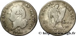 LOUIS XVI 15 sols dit &nbsp;au génie&nbsp;, type FRANCOIS 1792 Lille