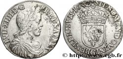 LOUIS XIV LE GRAND OU LE ROI SOLEIL Demi-écu, portrait à la mèche longue 1652 Poitiers TB+
