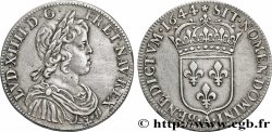 LOUIS XIV LE GRAND OU LE ROI SOLEIL Demi-écu, portrait à la mèche courte 1644 Paris, Monnaie de Matignon TTB