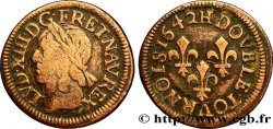 LOUIS XIII LE JUSTE Double tournois, type de Warin 1642 La Rochelle