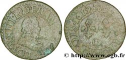 LOUIS XIII LE JUSTE Denier tournois, type 1 de Poitiers, buste A 1619 Poitiers TB