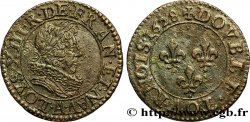 LOUIS XIII LE JUSTE Double tournois, type 5 de Paris 1628 Paris