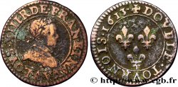 LOUIS XIII LE JUSTE Double tournois, type 1 1613 Paris, Moulin du Louvre