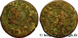 LOUIS XIII LE JUSTE Double tournois, type 8 1634 Lyon TB