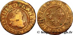 LOUIS XIII LE JUSTE Double tournois, type 8 1632 Lyon TB