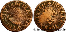 HENRI IV LE GRAND Double tournois, 2e type de Paris (légende française) 1610 Paris, Moulin des Étuves