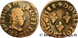 HENRI III Double tournois, type de Troyes 1588 Troyes TTB