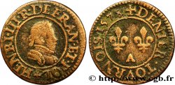 HENRI III Denier tournois, 1er type de Paris 1578 Paris, Moulin des Étuves