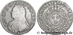 LOUIS XV DIT LE BIEN AIMÉ Écu aux branches d&nbsp;olivier, buste habillé 1733 Pau B+/TB
